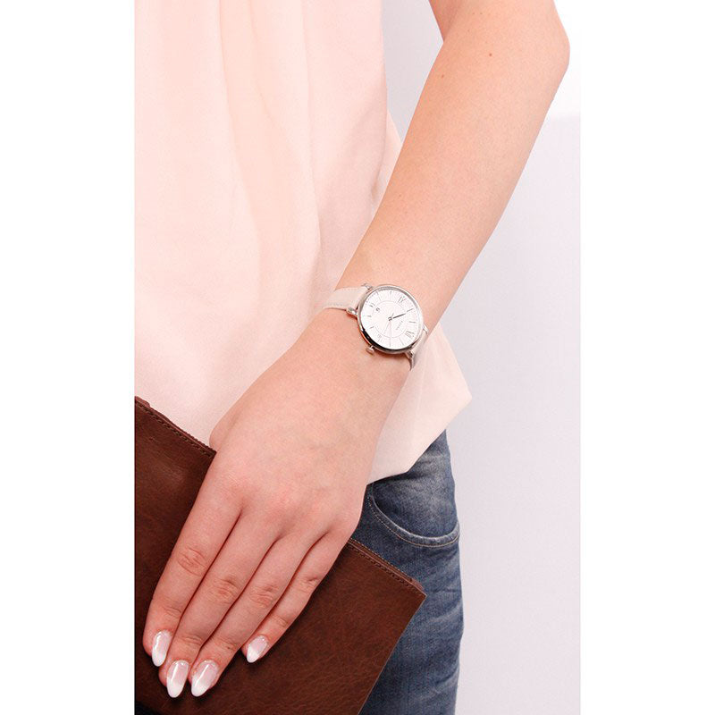  Shop Authentic Fossil Jacqueline White Dial Beige Leather Strap Watch for Women - ES3793 - Luxxuri
