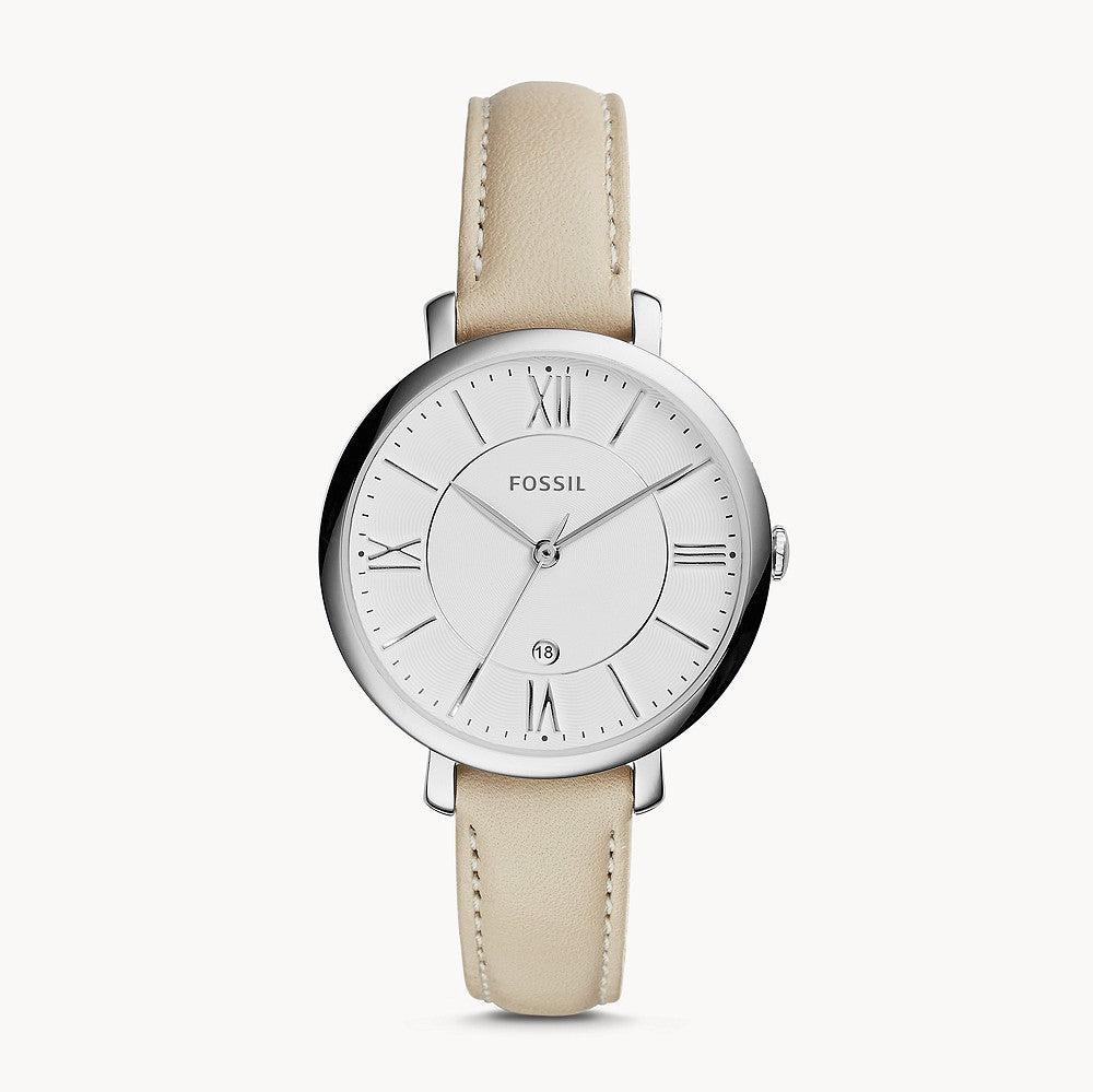  Shop Authentic Fossil Jacqueline White Dial Beige Leather Strap Watch for Women - ES3793 - Luxxuri