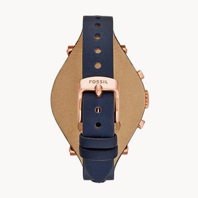  Shop Authentic Fossil Original Boyfriend Chronograph White Dial Navy Blue Leather Strap Watch for Women - ES3838 - Luxxuri