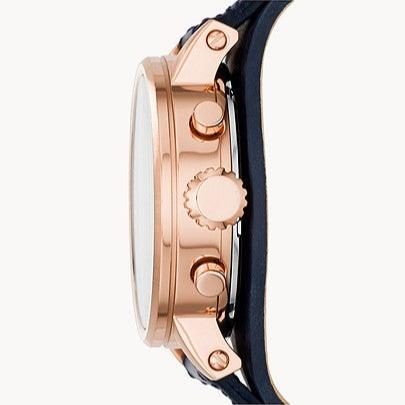  Shop Authentic Fossil Original Boyfriend Chronograph White Dial Navy Blue Leather Strap Watch for Women - ES3838 - Luxxuri