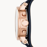  Shop Authentic Fossil Original Boyfriend Chronograph White Dial Navy Blue Leather Strap Watch for Women - ES3838 - Luxxuri