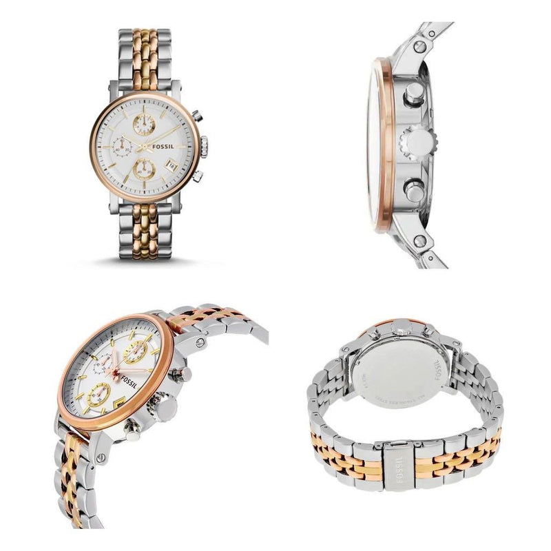  Shop Authentic Fossil Original Boyfriend Analog White Dial Two Tone Steel Strap Watch for Women - ES3746 - Luxxuri
