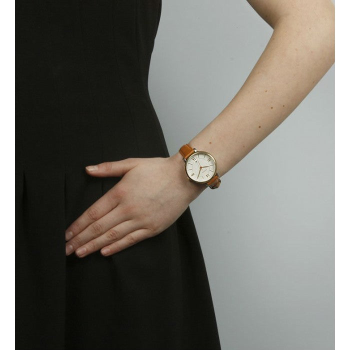  Shop Authentic Fossil Jacqueline White Dial Brown Leather Strap Watch for Women - ES3842 - Luxxuri