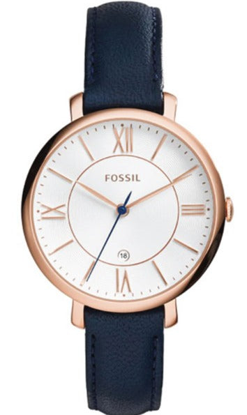  Shop Authentic Fossil Jacqueline White Dial Blue Leather Strap Watch for Women - ES3843 - Luxxuri