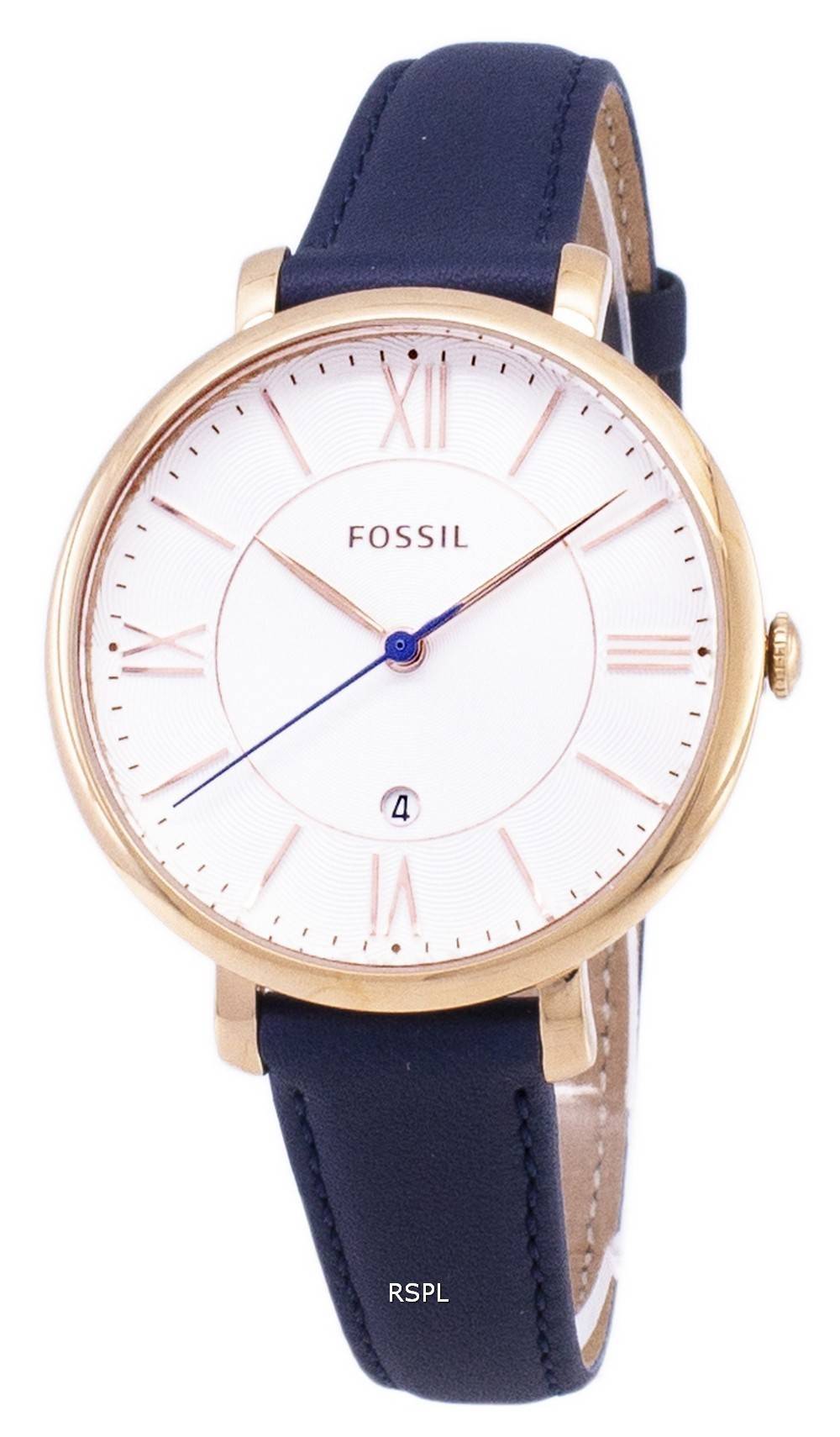  Shop Authentic Fossil Jacqueline White Dial Blue Leather Strap Watch for Women - ES3843 - Luxxuri