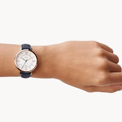  Shop Authentic Fossil Jacqueline White Dial Blue Leather Strap Watch for Women - ES3843 - Luxxuri