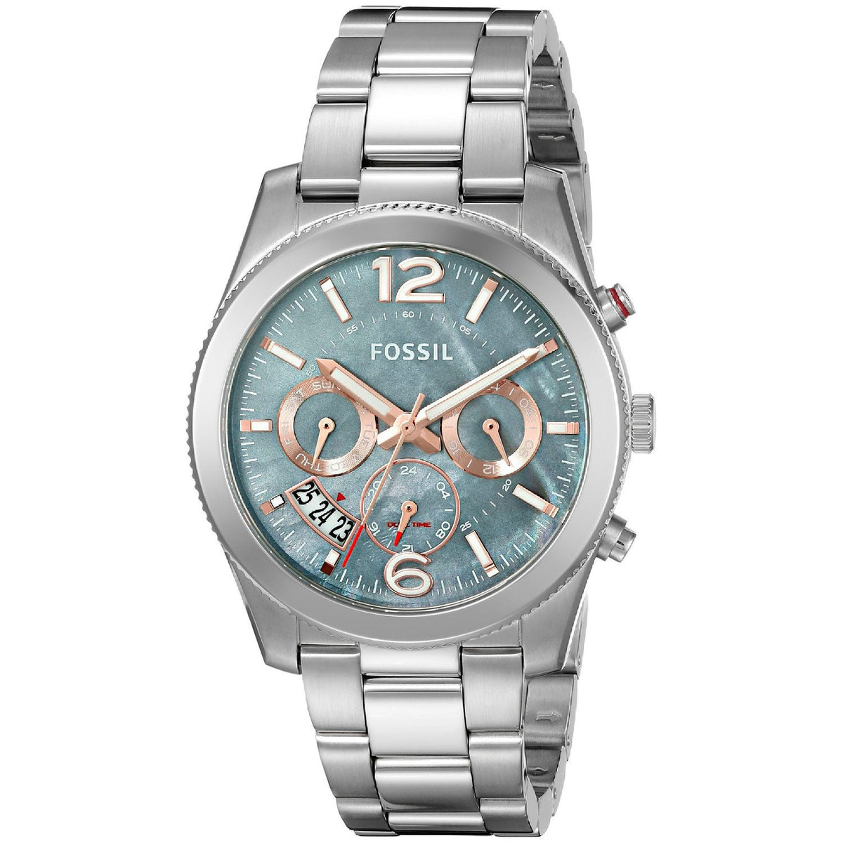  Shop Authentic Fossil Perfect Boyfriend Mother of Pearl Blue Dial Silver Steel Strap Watch for Women - ES3880 - Luxxuri