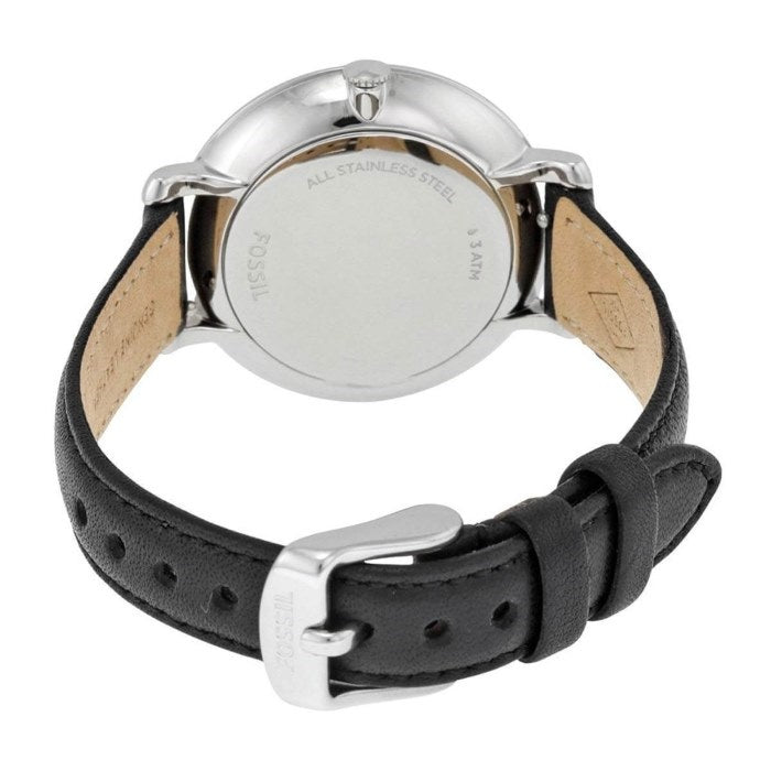  Shop Authentic Fossil Jacqueline Quartz White Dial Black Leather Strap Watch for Women - ES3972 - Luxxuri