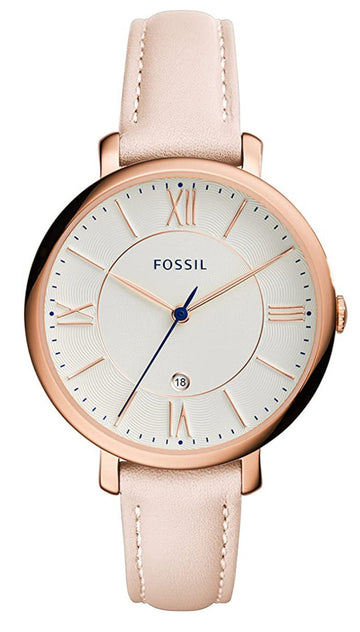  Shop Authentic Fossil Jacqueline White Dial Pink Leather Strap Watch for Women - ES3988 - Luxxuri