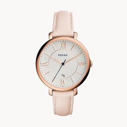  Shop Authentic Fossil Jacqueline White Dial Pink Leather Strap Watch for Women - ES3988 - Luxxuri