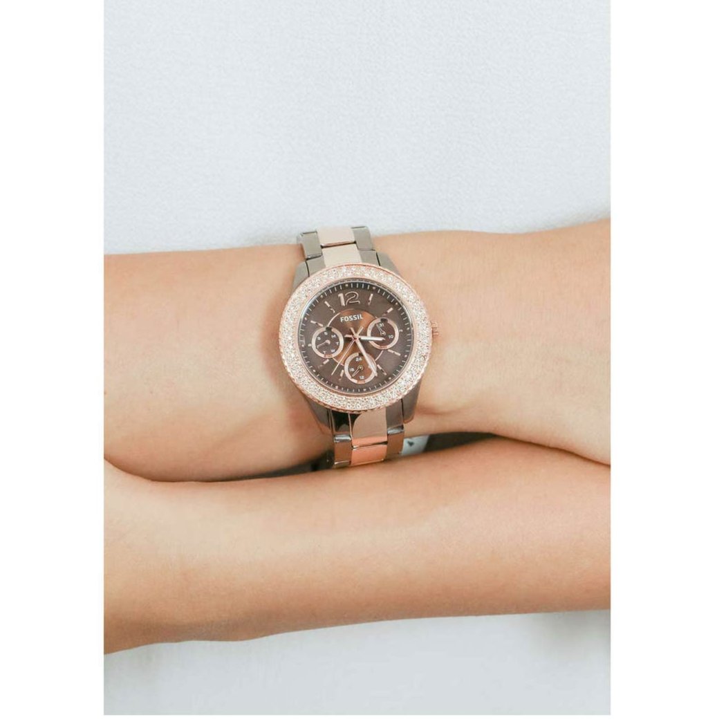  Shop Authentic Fossil Stella Multifunction Brown Dial Two Tone Steel Strap Watch for Women - ES4079 - Luxxuri