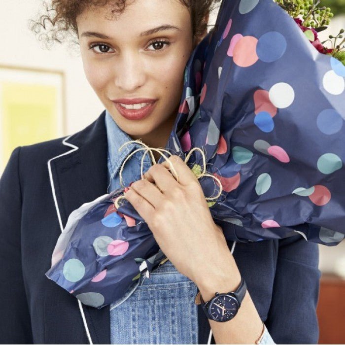  Shop Authentic Fossil Tailor Blue Dial Blue Leather Strap Watch for Women - ES4092 - Luxxuri