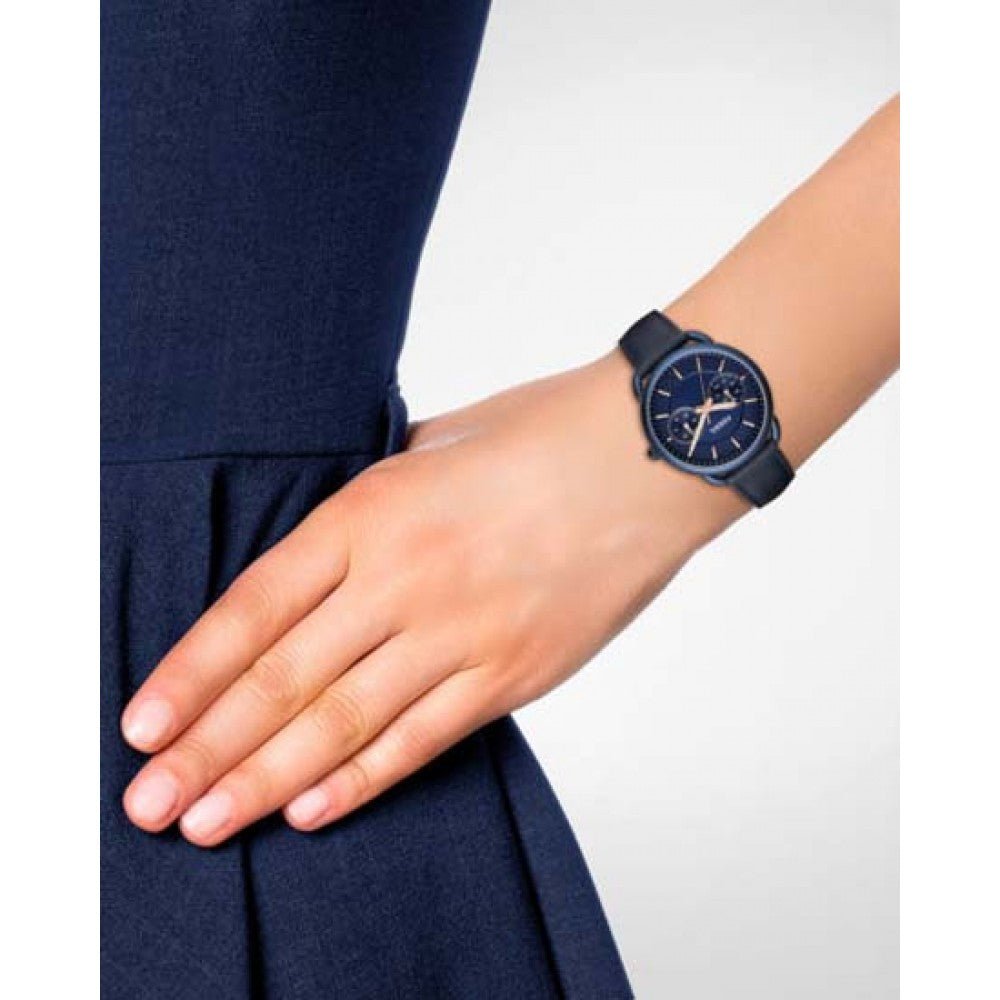  Shop Authentic Fossil Tailor Blue Dial Blue Leather Strap Watch for Women - ES4092 - Luxxuri