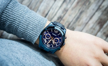  Shop Authentic Fossil Perfect Boyfriend Multifunction Blue Dial Blue Steel Strap Watch for Women - ES4093 - Luxxuri