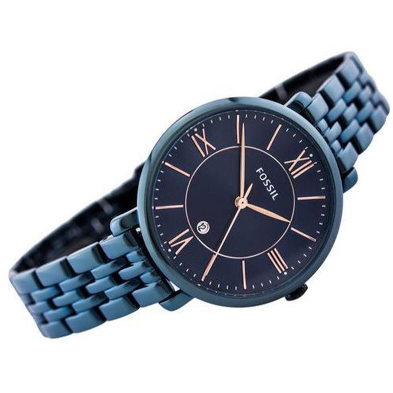  Shop Authentic Fossil Jacqueline Blue Dial Blue Steel Strap Watch for Women - ES4094 - Luxxuri