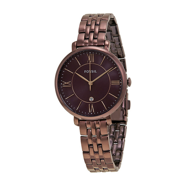  Shop Authentic Fossil Jacqueline Brown Dial Brown Steel Strap Watch for Women - ES4275 - Luxxuri