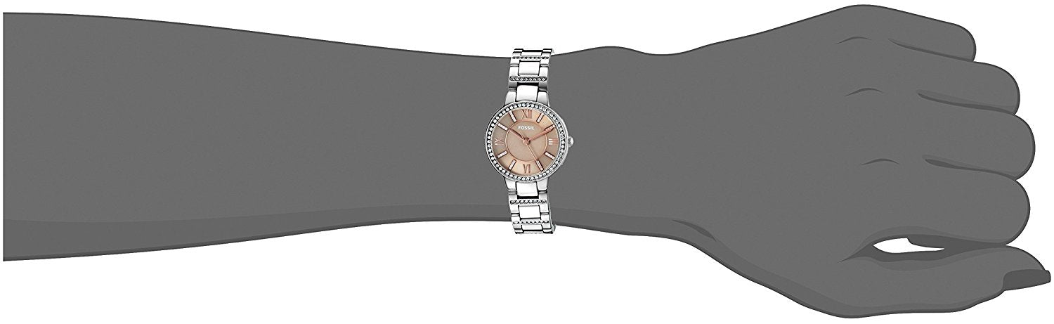  Shop Authentic Fossil Virginia Taupe Dial Silver Steel Strap Watch for Women - ES4147 - Luxxuri