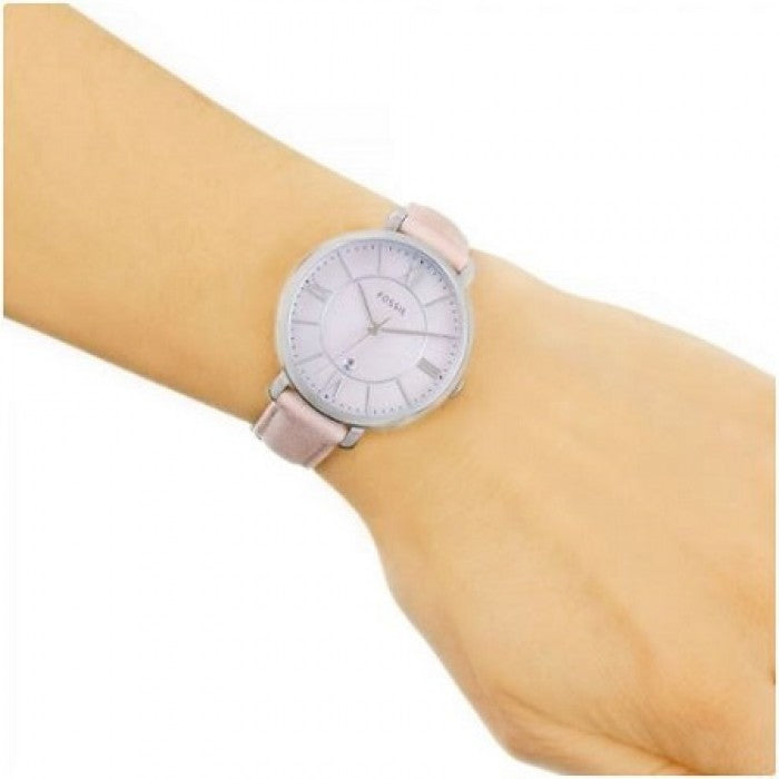  Shop Authentic Fossil Jacqueline Blush Mother of Pearl Dial Pink Leather Strap Watch for Women - ES4151 - Luxxuri