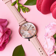  Shop Authentic Fossil Jacqueline Blush Mother of Pearl Dial Pink Leather Strap Watch for Women - ES4151 - Luxxuri