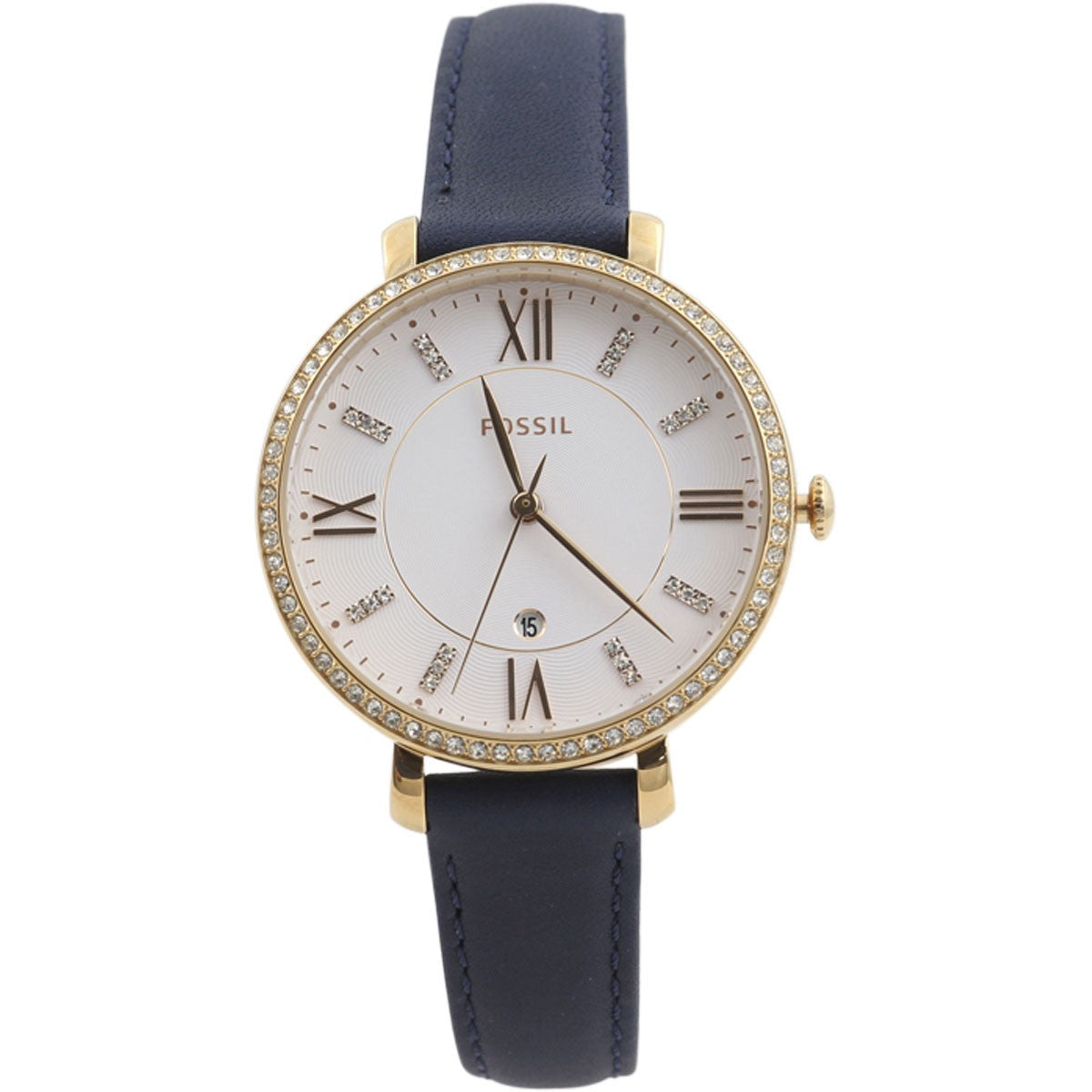  Shop Authentic Fossil Jacqueline White Dial Blue Leather Strap Watch for Women - ES4291 - Luxxuri