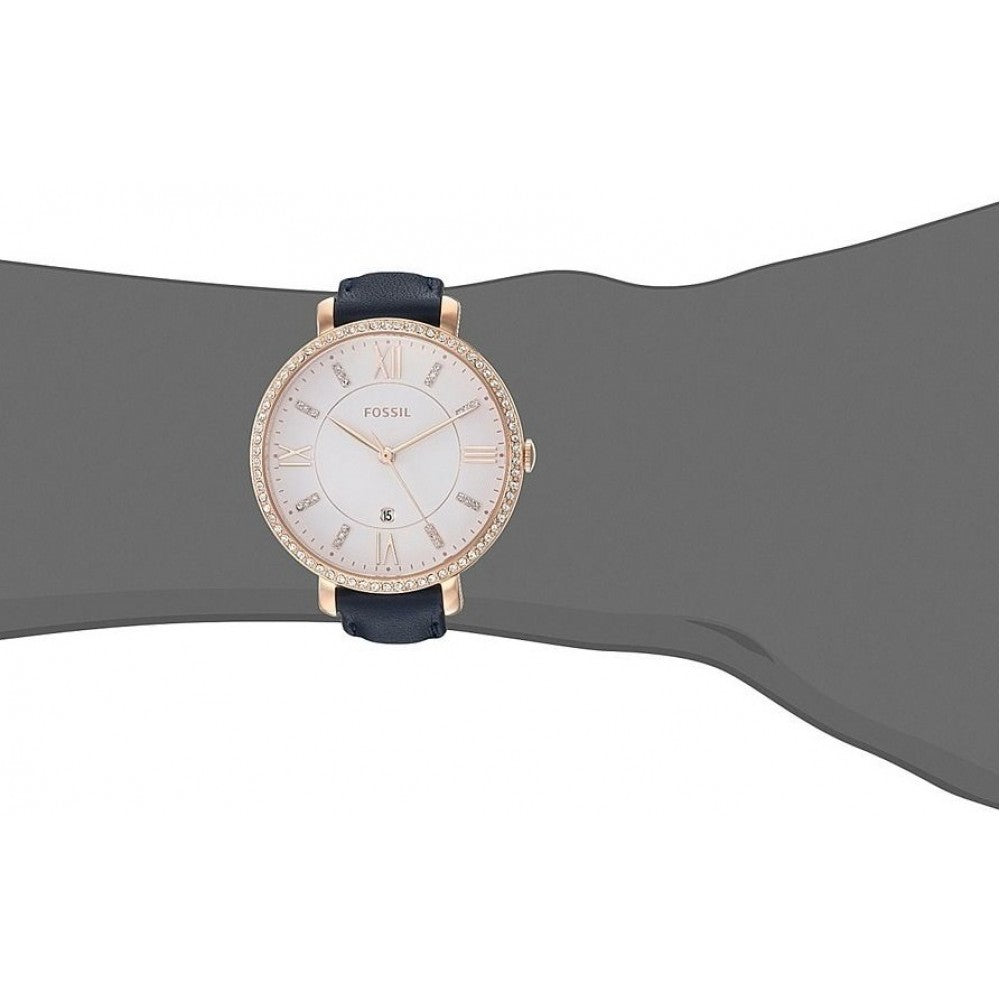  Shop Authentic Fossil Jacqueline White Dial Blue Leather Strap Watch for Women - ES4291 - Luxxuri
