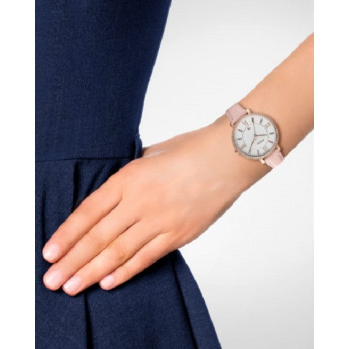  Shop Authentic Fossil Jacqueline White Dial Pink Leather Strap Watch for Women - ES4303 - Luxxuri