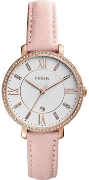  Shop Authentic Fossil Jacqueline White Dial Pink Leather Strap Watch for Women - ES4303 - Luxxuri