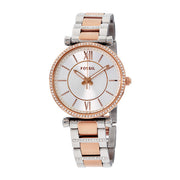  Shop Authentic Fossil Carlie Silver Dial Two Tone Steel Strap Watch for Women - ES4342 - Luxxuri