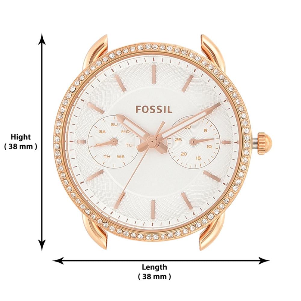  Shop Authentic Fossil Tailor Quartz White Dial Pink Leather Strap Watch for Women - ES4393 - Luxxuri