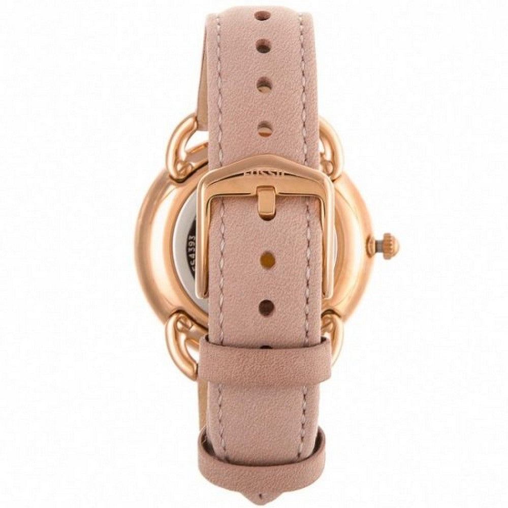  Shop Authentic Fossil Tailor Quartz White Dial Pink Leather Strap Watch for Women - ES4393 - Luxxuri