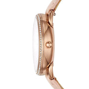  Shop Authentic Fossil Tailor Quartz White Dial Pink Leather Strap Watch for Women - ES4393 - Luxxuri