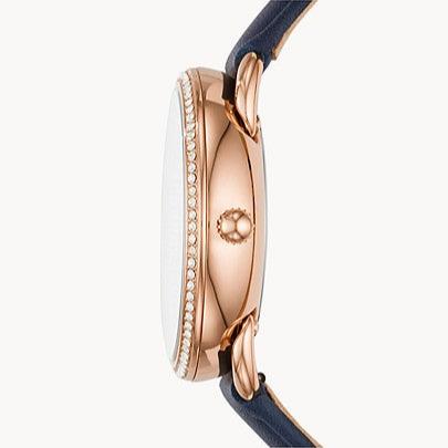  Shop Authentic Fossil Tailor White Dial Blue Leather Strap Watch for Women - ES4394 - Luxxuri