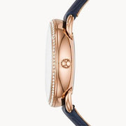  Shop Authentic Fossil Tailor White Dial Blue Leather Strap Watch for Women - ES4394 - Luxxuri