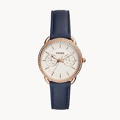  Shop Authentic Fossil Tailor White Dial Blue Leather Strap Watch for Women - ES4394 - Luxxuri
