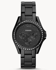  Shop Authentic Fossil Riley Multifunction Black Dial Black Steel Strap Watch for Women - ES4519 - Luxxuri