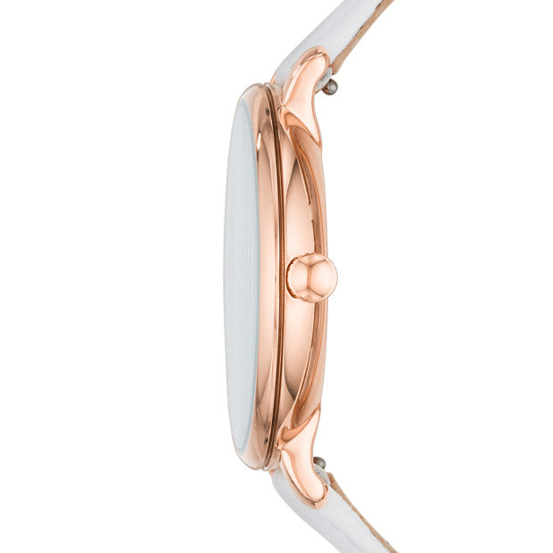 Shop Authentic Fossil Jacqueline Quartz Mother of Pearl White Dial White Leather Strap Watch for Women - ES4579 - Luxxuri