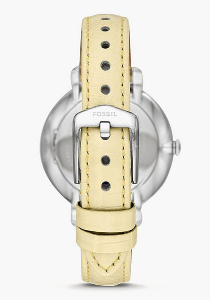 Shop Authentic Fossil Jacqueline Three-Hand White Dial Yellow Leather Strap Watch for Women - ES4812 - Luxxuri