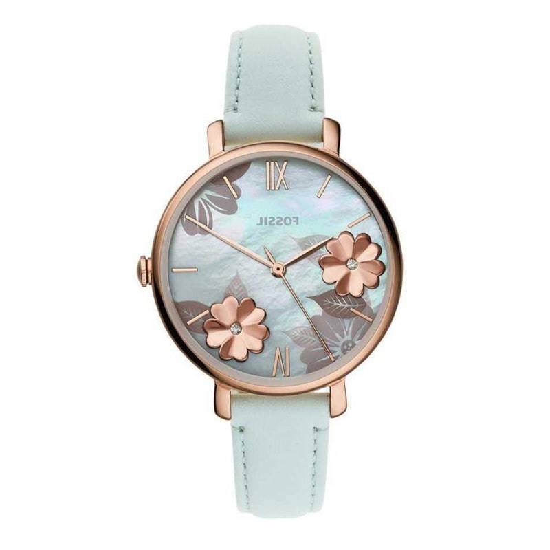  Shop Authentic Fossil Jacqueline Multi Colored Dial Blue Leather Strap Watch for Women - ES4813 - Luxxuri