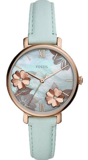  Shop Authentic Fossil Jacqueline Multi Colored Dial Blue Leather Strap Watch for Women - ES4813 - Luxxuri