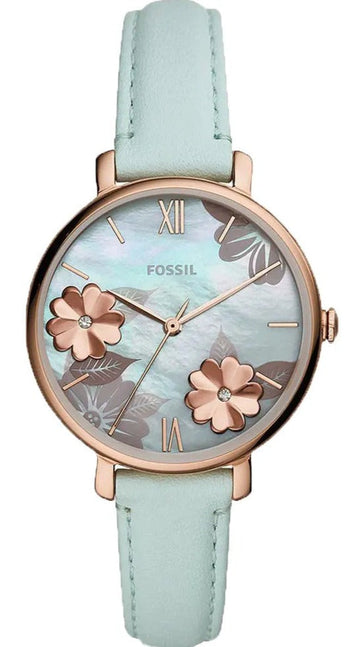  Shop Authentic Fossil Jacqueline Multi Colored Dial Blue Leather Strap Watch for Women - ES4813 - Luxxuri
