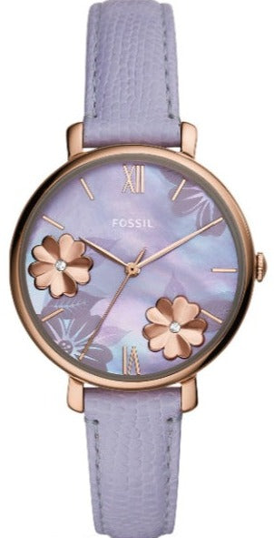  Shop Authentic Fossil Jacqueline Purple Dial Purple Leather Strap Watch for Women - ES4814 - Luxxuri