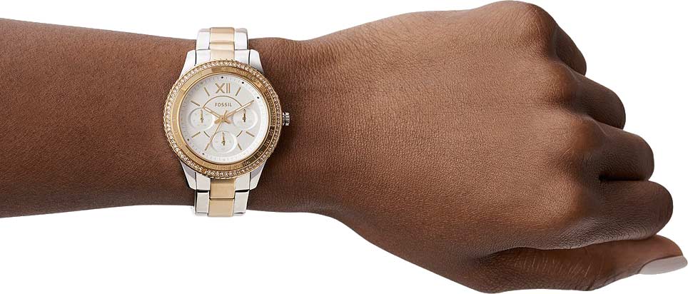  Shop Authentic Fossil Stella Sport Multifunction Silver Dial Two Tone Steel Strap Watch for Women - ES5107 - Luxxuri