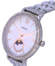  Shop Authentic Fossil Jacqueline Multifunction Moonphase White Dial Silver Steel Strap Watch for Women - ES5164 - Luxxuri