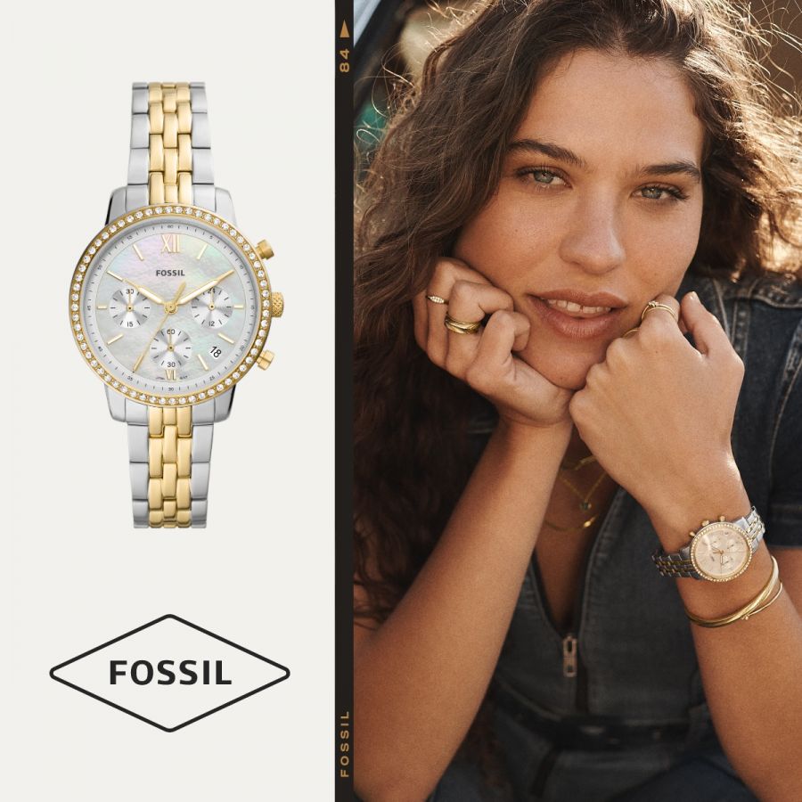  Shop Authentic Fossil Neutra Chronograph Mother of Pearl White Dial Two Tone Steel Strap Watch for Women - ES5216 - Luxxuri