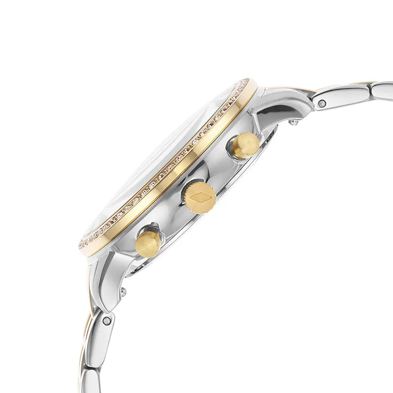  Shop Authentic Fossil Neutra Chronograph Mother of Pearl White Dial Two Tone Steel Strap Watch for Women - ES5216 - Luxxuri
