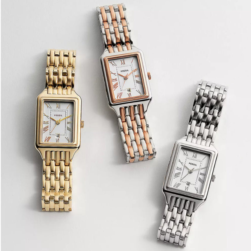  Shop Authentic Fossil Raquel Three Hand White Dial Two Tone Steel Strap Watch For Women - ES5222 - Luxxuri
