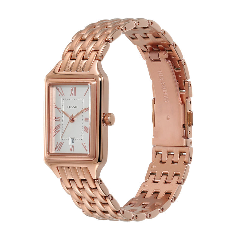  Shop Authentic Fossil Raquel Three Hand Date White Dial Rose Gold Steel Strap Watch For Women - ES5271 - Luxxuri
