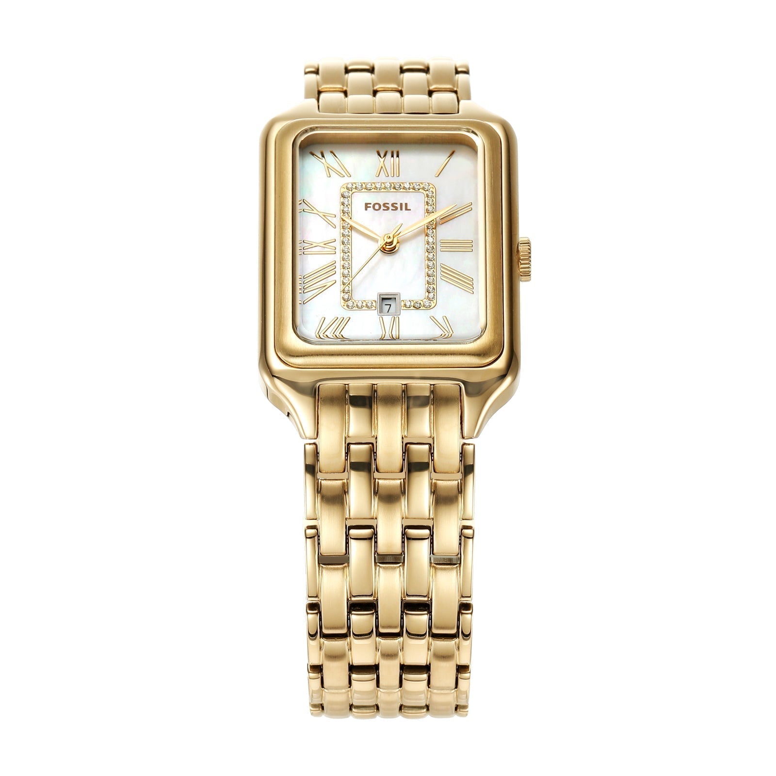  Shop Authentic Fossil Raquel Three Hand Mother of Pearl Dial Gold Steel Strap Watch For Women - ES5304 - Luxxuri