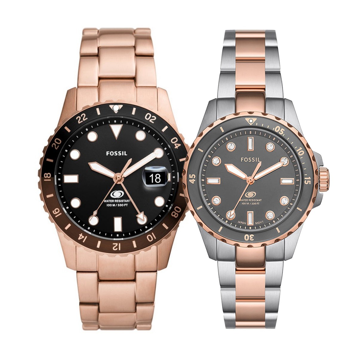  Shop Authentic Fossil Blue Dive Three Hand Gray Dial Two Tone Steel Strap Watch For Women - ES5348 - Luxxuri
