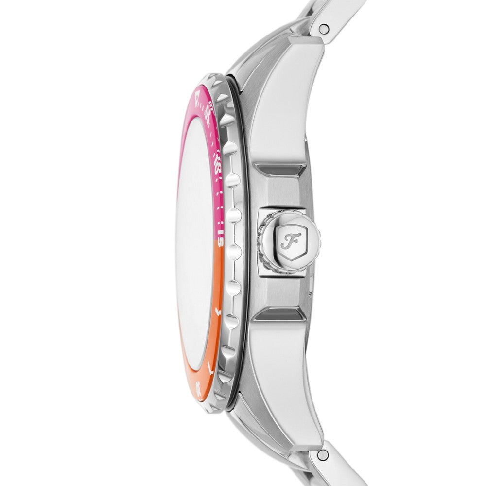  Shop Authentic Fossil Blue Dive Analog Pink Dial Silver Steel Strap Watch For Women - ES5351 - Luxxuri